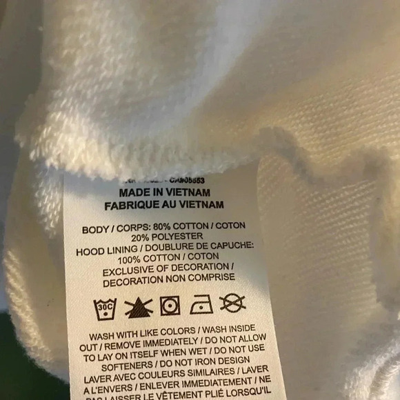 White Nike hoodie with orange/baby blue swoosh. Cropped 2X - Picture 5 of 6